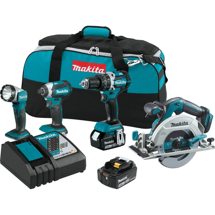 Makita (XT446T) 18V LXT Lithium-Ion Brushless Cordless 4 Pc. Combo Kit