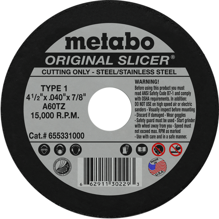 Metabo 4-1/2In x 0.040In x 7/8In A60TX Slicer Wheel