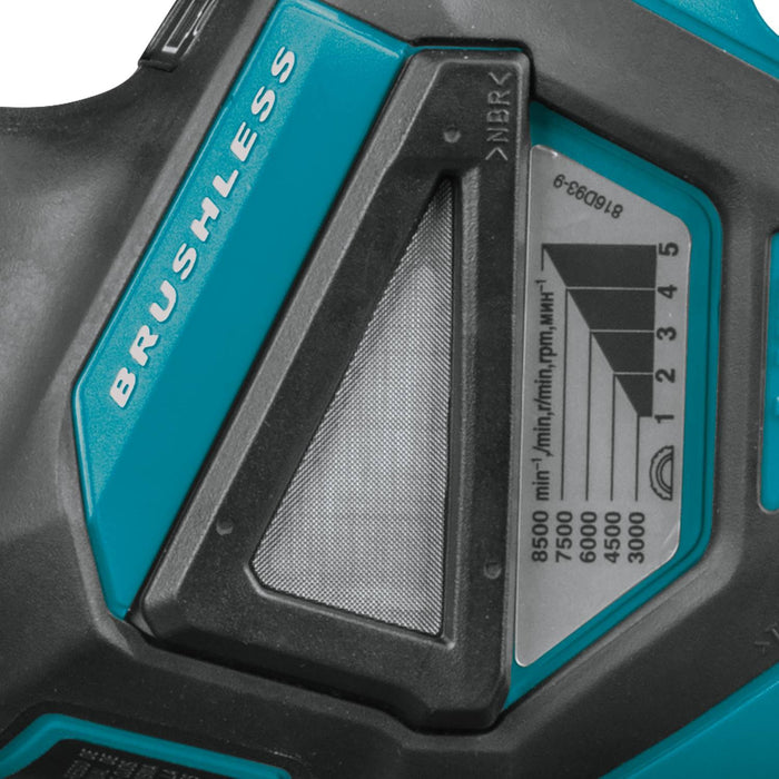 Makita XAG16Z - 18V LXT Lithium-Ion Brushless Cordless 4-1/2” / 5" Cut-Off/Angle Grinder, 3,000-8,500 RPM, var.spd., electric brake, no lock-off, lock-on (Bare Tool)
