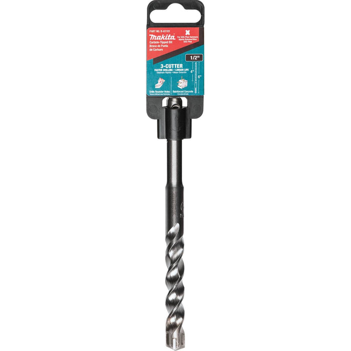 1/2 In. x 6 In. SDS-Plus Bit, 3-Cutter