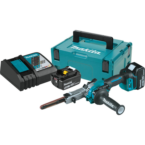 Makita (XSB01TJ) 18V LXT Lithium-Ion Brushless Cordless 3/8" x 21" Detail Belt Sander Kit (5.0Ah)