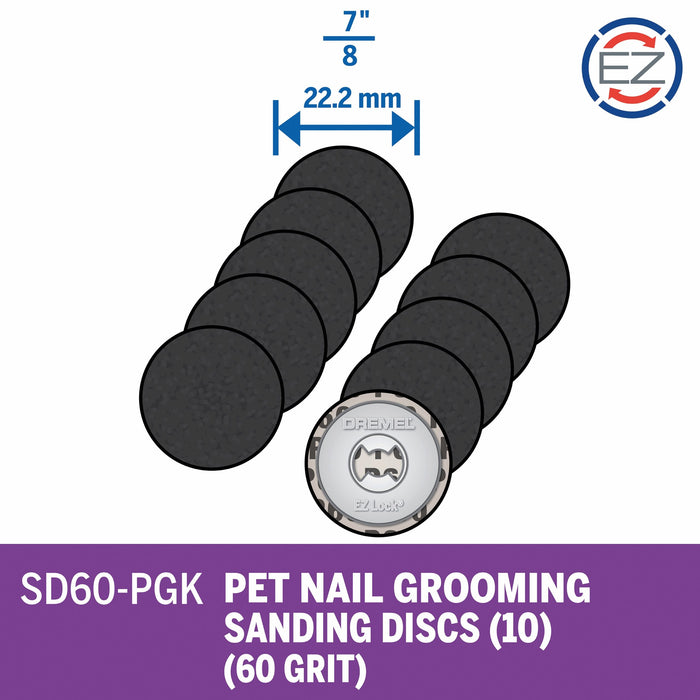 Dremel SD60-PGK - 7/8 In. (22.2 mm) EZ Lock Pet Nail Grooming Sanding Disc