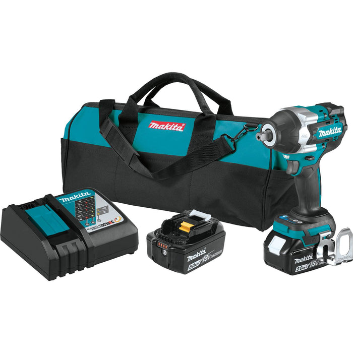 Makita (XWT18T) 18V LXT 1/2in Sq Drive Impact Wrench Kit with Detent Anvil (5.9Ah)
