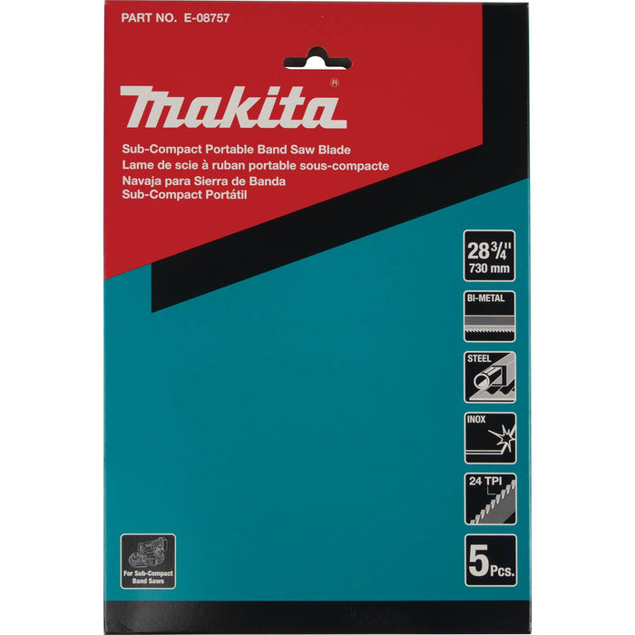 Makita 28-3/4" 24 TPI Bi-Metal Sub-Compact Portable Band Saw Blade, 5/pk