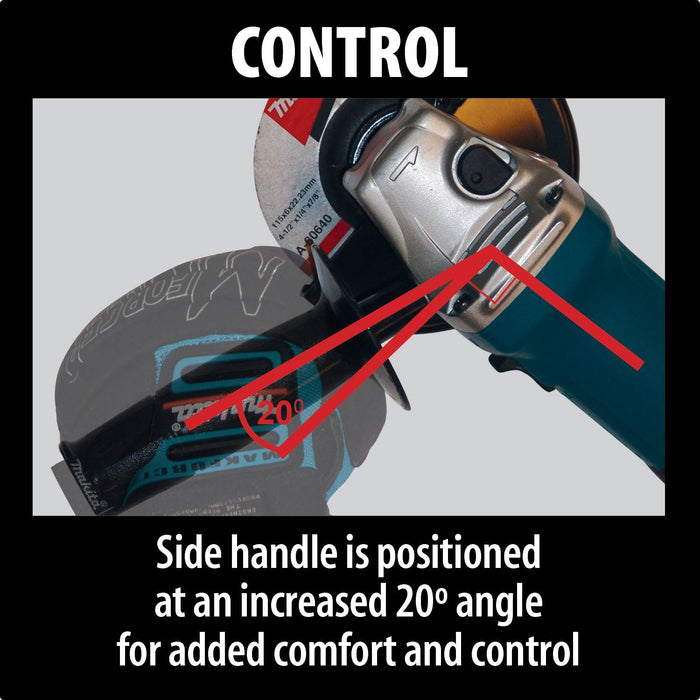 Makita GA4530X - 4-1/2" Angle Grinder, 6 AMP, 11,000 RPM, 5/8"-11, no lock-off, lock-on, 5 ea. grinding wheels