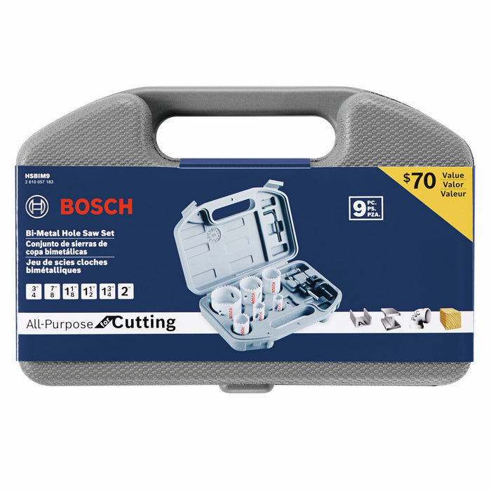 Bosch HSBIM9 - 9 pc. General-Purpose Bi-Metal Hole Saw Kit