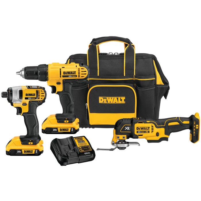 DEWALT 20V MAX Cordless 3-Tool Combo Kit with Contractor Bag
