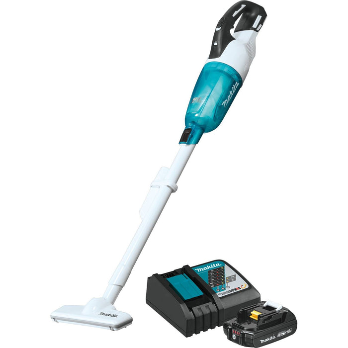 Makita XLC03R1WX4 - 18V LXT Lithium-ion Compact Brushless Cordless Vacuum Kit, Trigger w/ Lock, with one battery (2.0Ah)