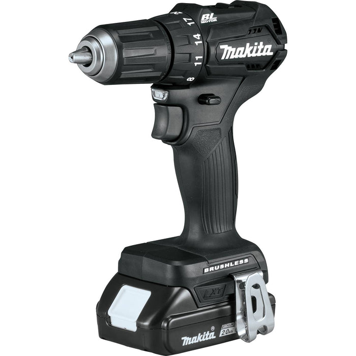 Makita XFD11R1B - 18V LXT Lithium-Ion Sub-Compact Brushless Cordless 1/2" Driver-Drill Kit, 2-speed, var. spd., L.E.D. Light, bag, with one battery (2.0Ah)
