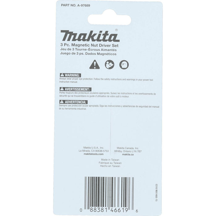 Makita A-97689 Impact X 3 Pc. 2-9/16″ Magnetic Nut Driver Set