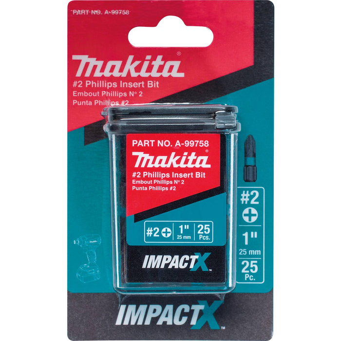 Makita Impact X #2 Phillips 1″ Insert Bit (25-Pack)