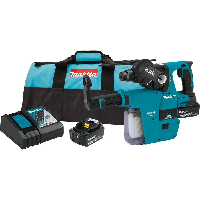 18 Volt LXT Lithium-Ion Brushless Cordless 1 in. Rotary Hammer Kit, Accepts SDS-Plus Bits, w/ HEPA Vacuum Attachment, 5.0 Ah