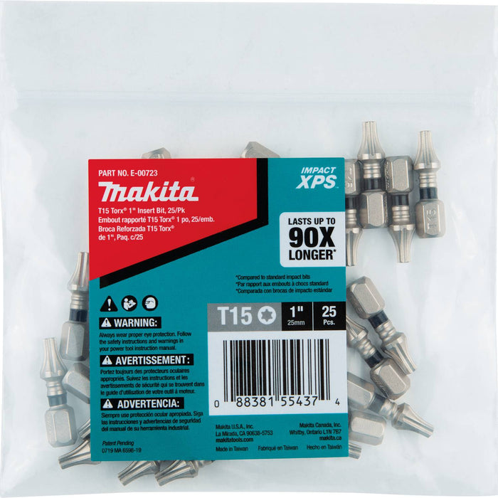 Impact XPS T15 Torx 1" Insert Bit, 25/pk, Bulk