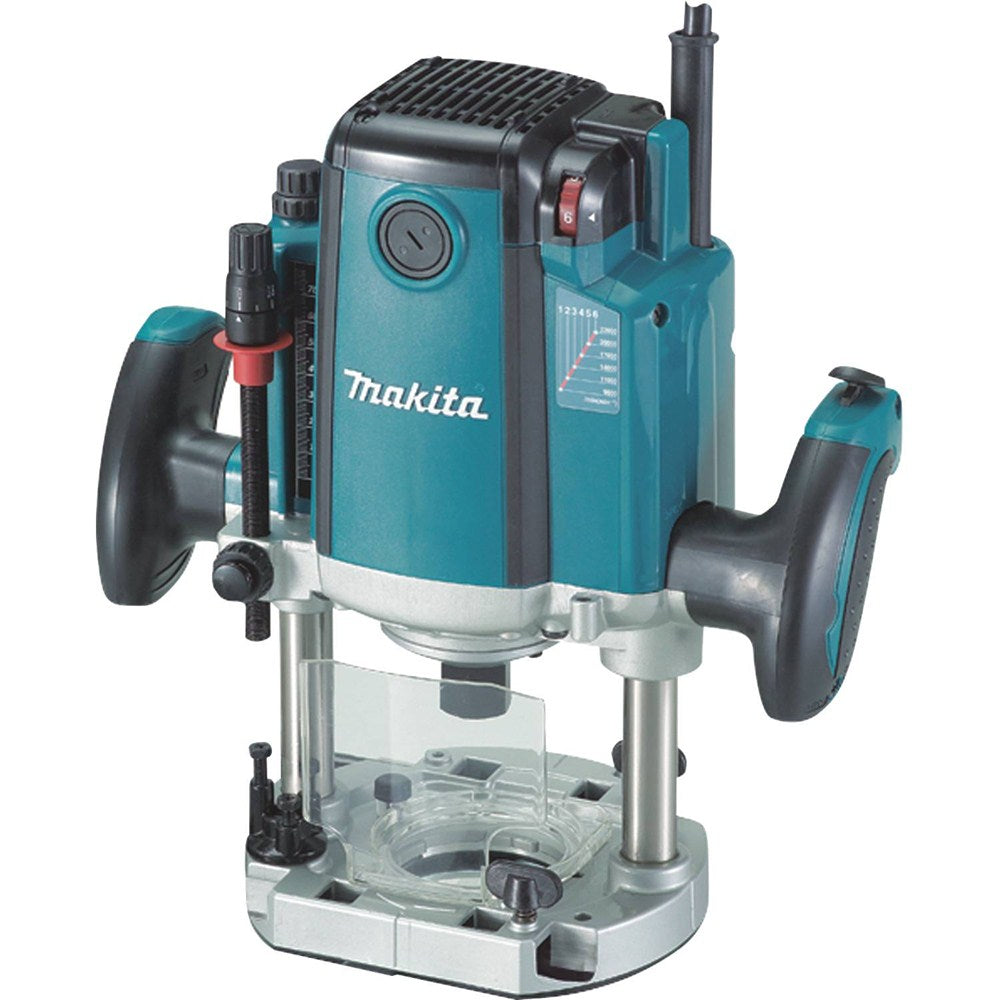 Makita 3-1/4 HP Plunge Router, 9,000-22,000 RPM, var. spd., L.E.D. Lig ...