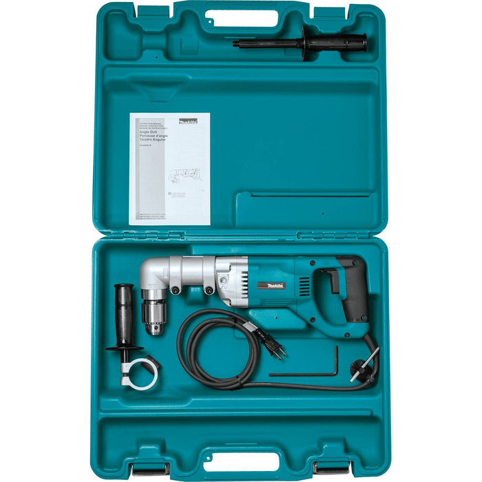 Makita DA4000LR - 1/2" Angle Drill, 7.5 AMP, 0-400 RPM, 0-900 RPM, var. spd., reversible, rotating head, case