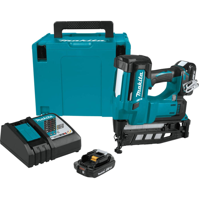 Makita (XNB02RJ) 18V LXT Lithium-Ion Cordless 2-1/2" 16-Gauge Straight Finish Nailer Kit