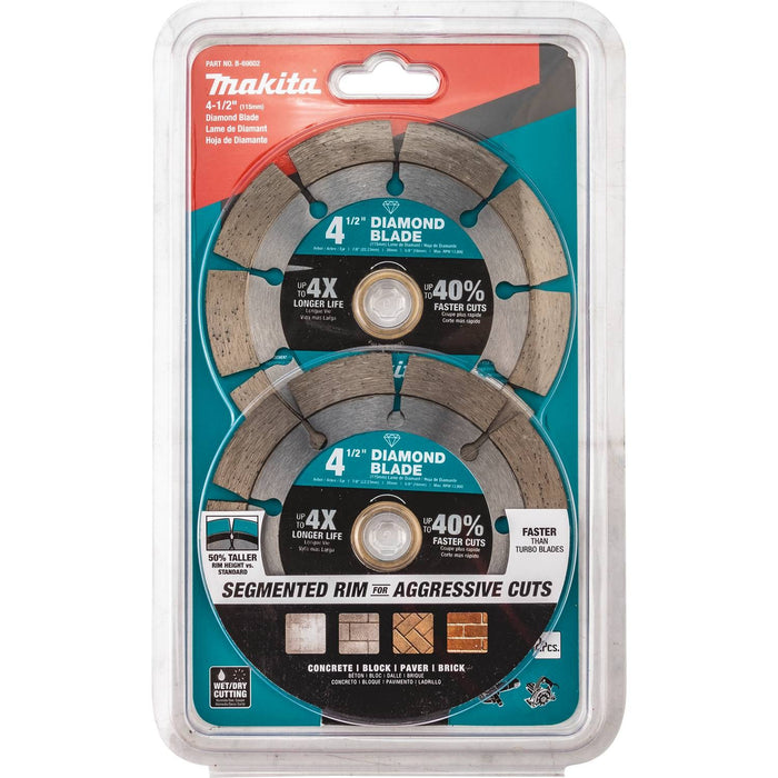 Makita B-69602 - 4-1/2" Diamond Blade, Segmented, General Purpose, 2/pk