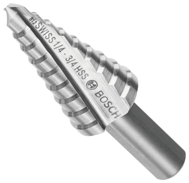 Bosch 1/4 In. to 3/4 In. High-Speed Steel Turbo Step Drill Bit