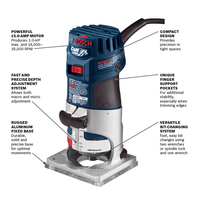 Bosch PR20EVS - Colt Electronic Variable-Speed Palm Router
